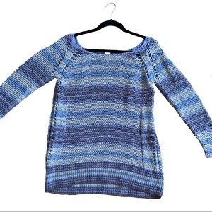 Free People- Blue Striped Knit Sweater
